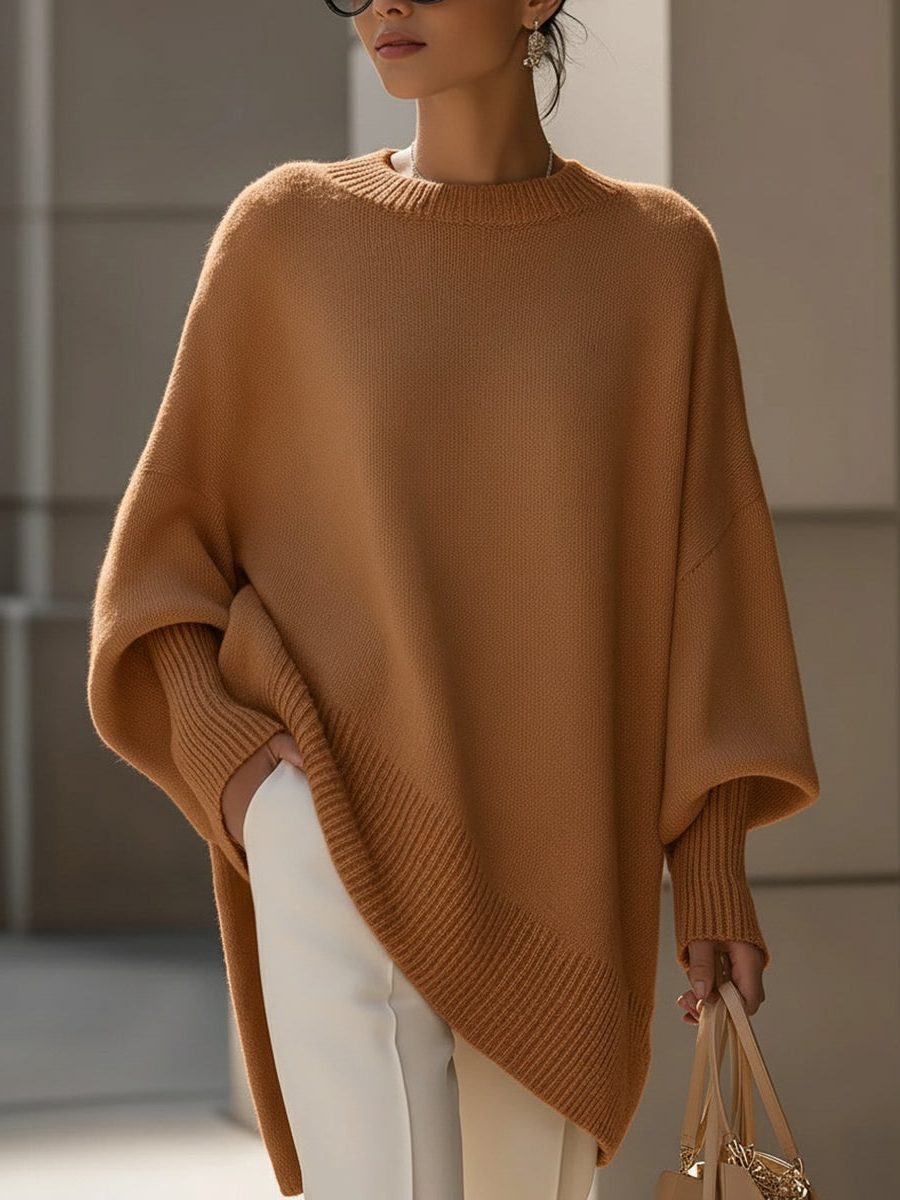 Pull poncho ample à manches chauve-souris — Amielle Paris