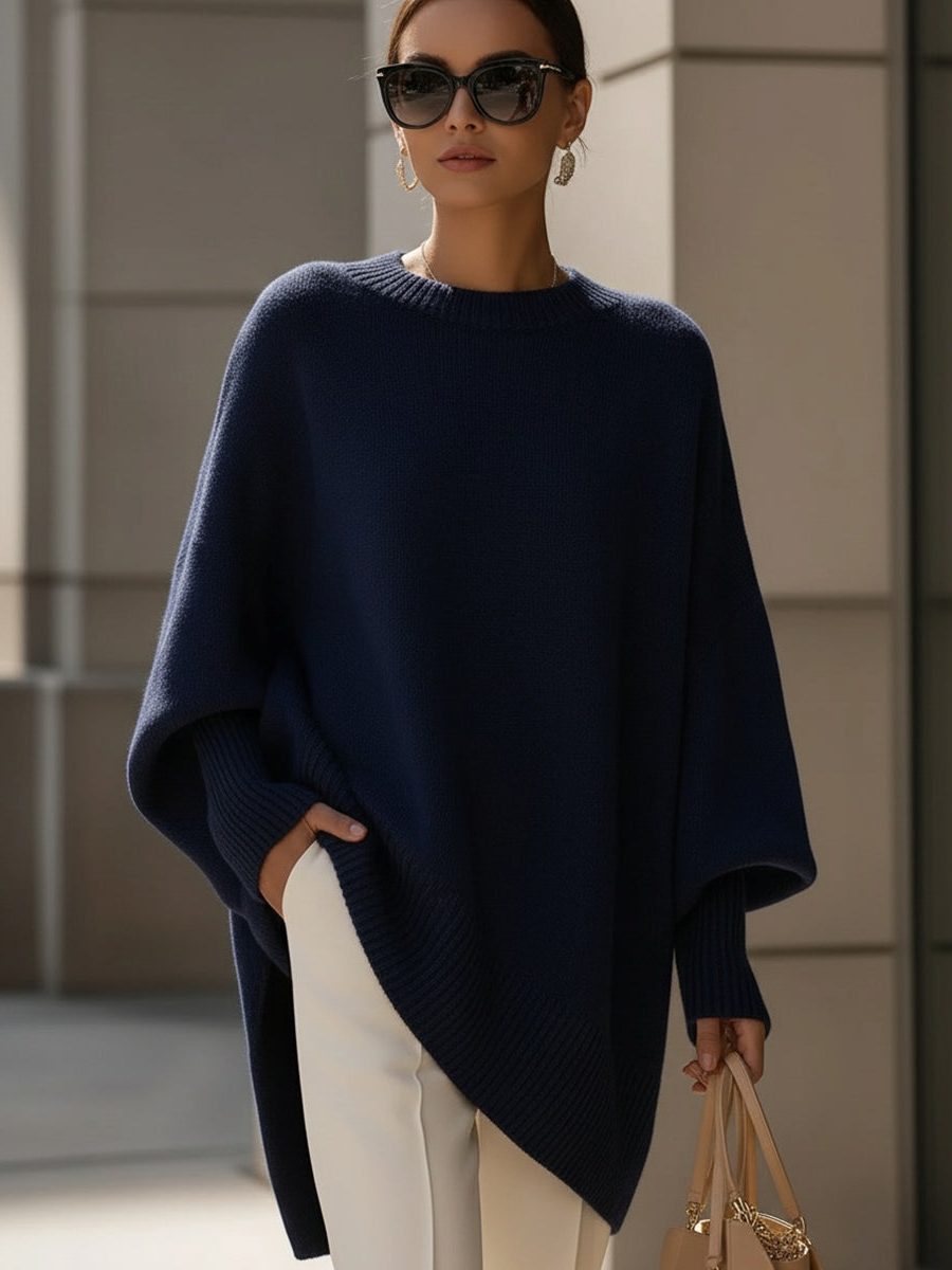 Pull poncho ample à manches chauve-souris — Amielle Paris