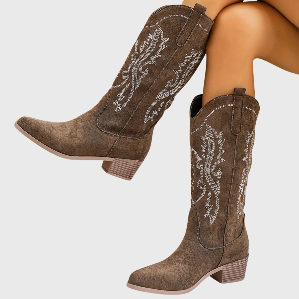 Élise | Bottes western brodées à tige large