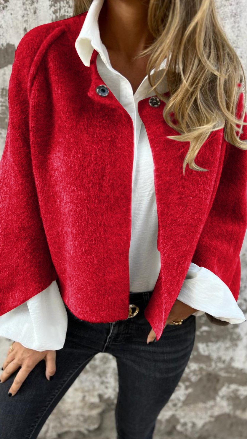 Veste effet mouton à col montant et boutons — Amielle Paris