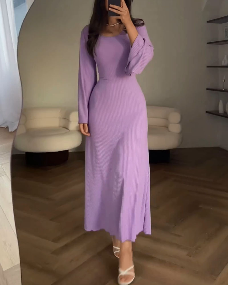 Helena — Robe en maille à manches longues — Amielle Paris