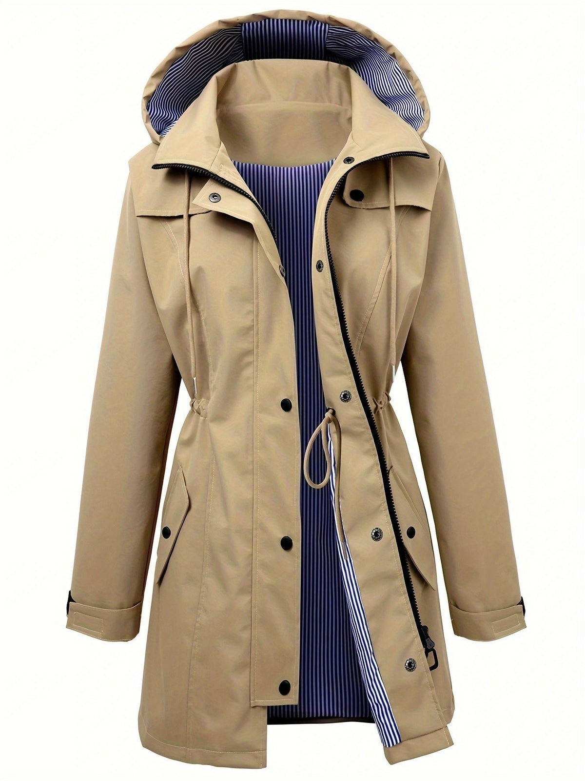 Parka longue à capuche et taille ajustable — Amielle Paris