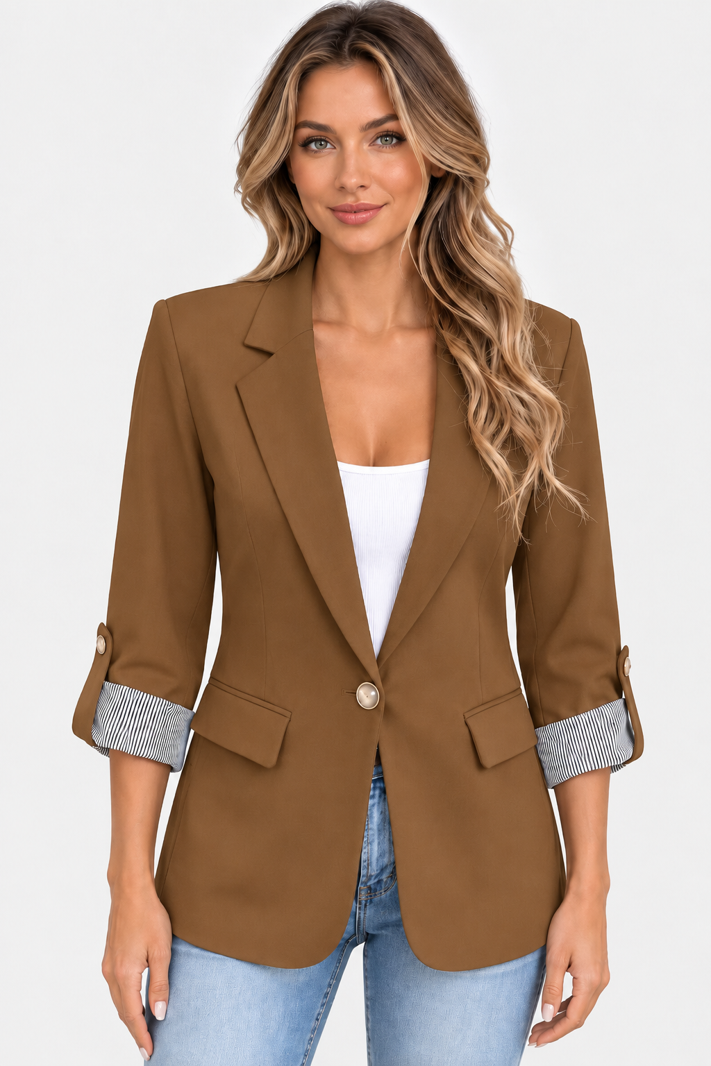 Blazer à col cranté et manches trois-quarts — Amielle Paris