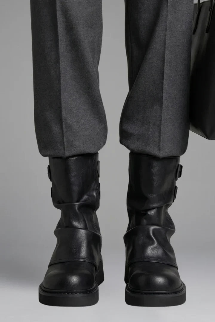 Bottines à revers et doubles boucles — Amielle Paris