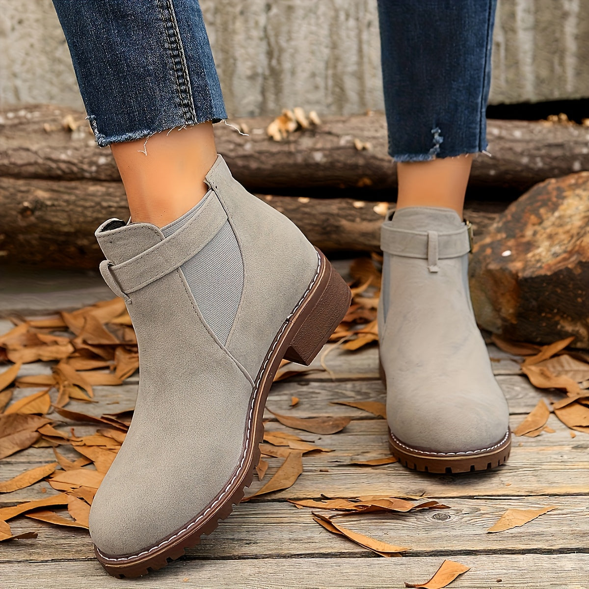 Bottines Chelsea à bride et talon bloc — Amielle Paris