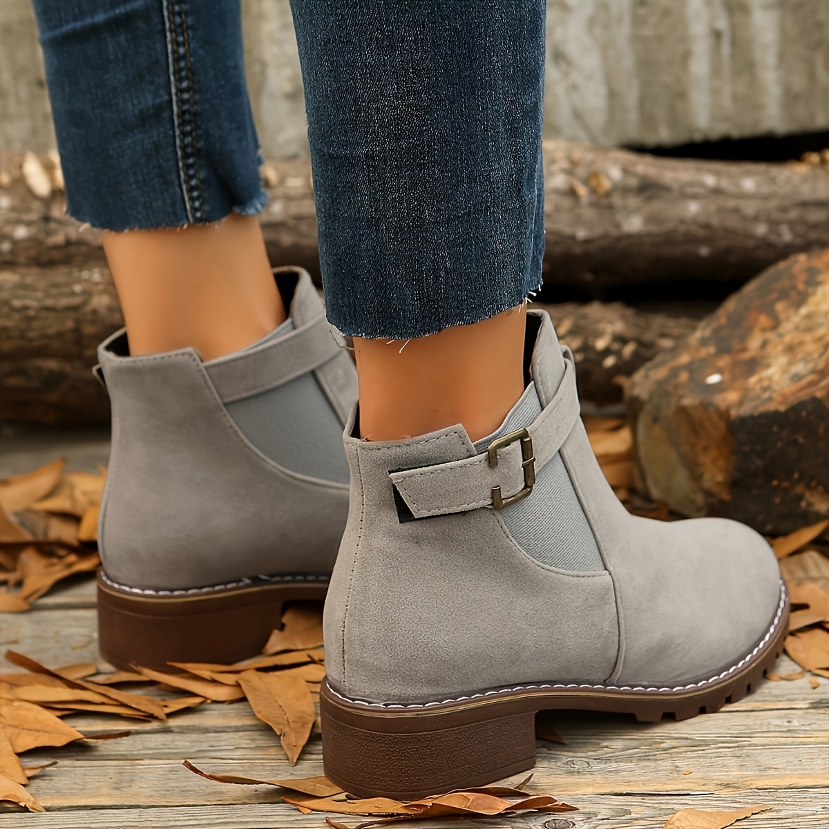 Bottines Chelsea à bride et talon bloc — Amielle Paris