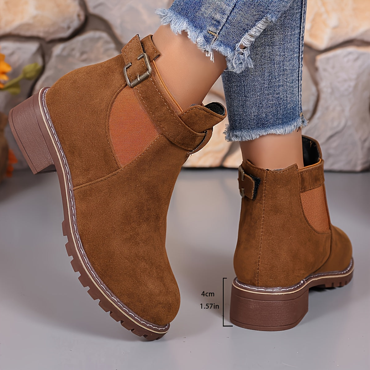 Bottines Chelsea à bride et talon bloc — Amielle Paris