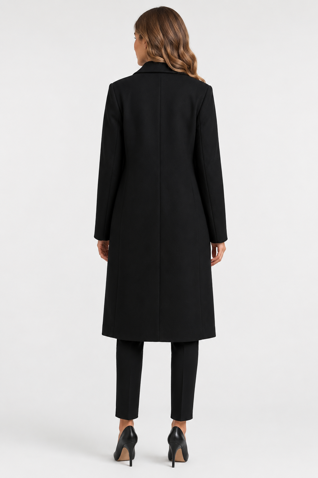 Avalyn — Manteau long cintré à col cranté — Amielle Paris