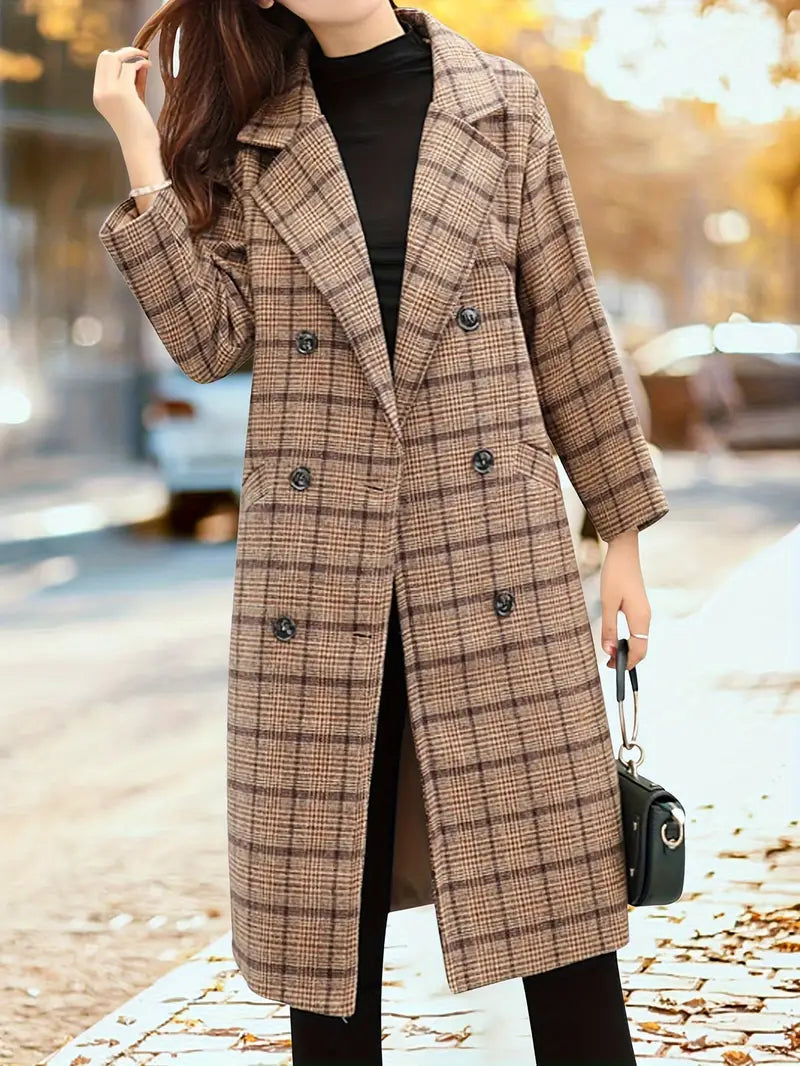 Willow — Manteau long à carreaux — Amielle Paris