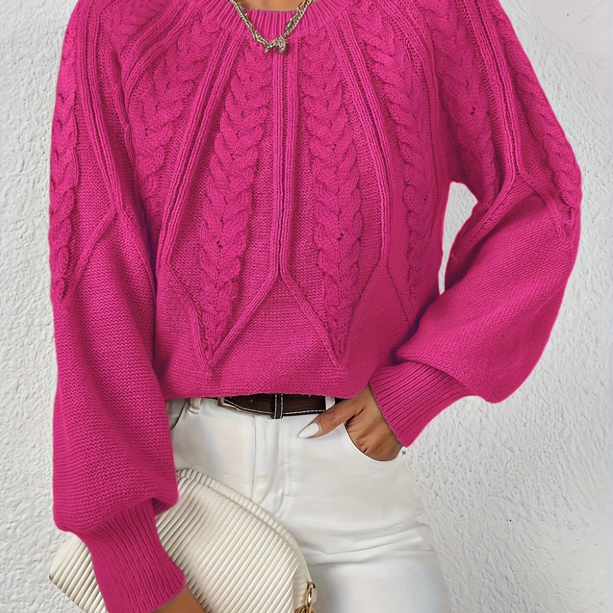 Pull torsadé à col rond Fabienne — Amielle Paris