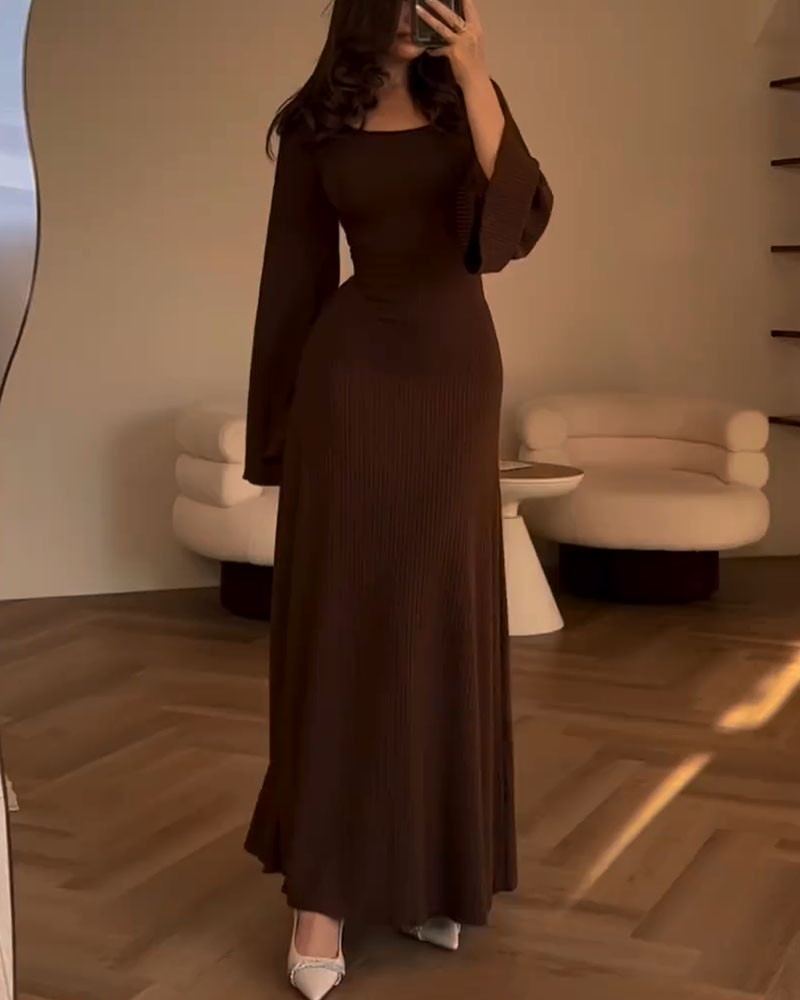 Helena — Robe en maille à manches longues — Amielle Paris