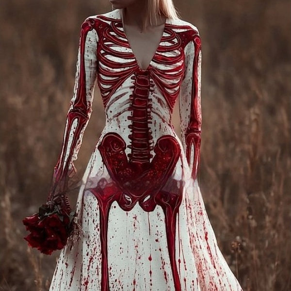 Bone Bride — Robe longue Halloween — vue 3