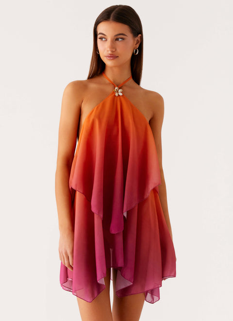 Juliana — Robe courte dégradée à dos nu