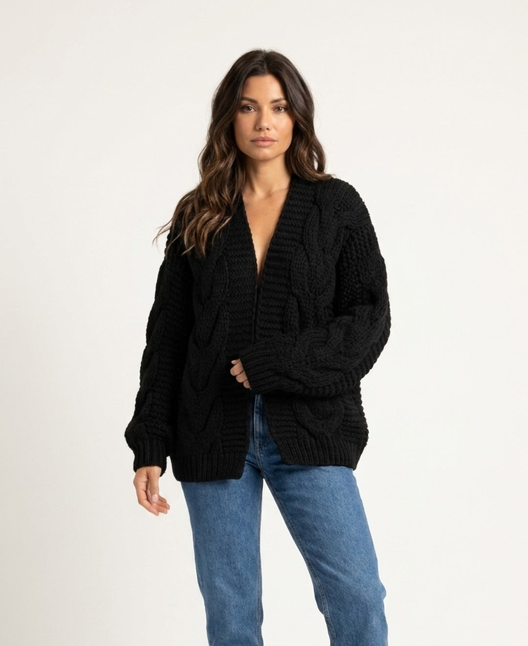 Cardigan en grosse maille Ambre — Amielle Paris