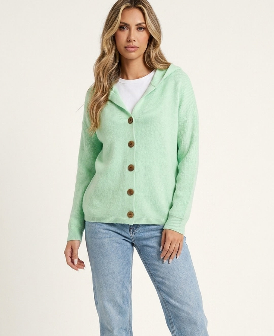 Cardigan boutonné à capuche Zoé — Amielle Paris