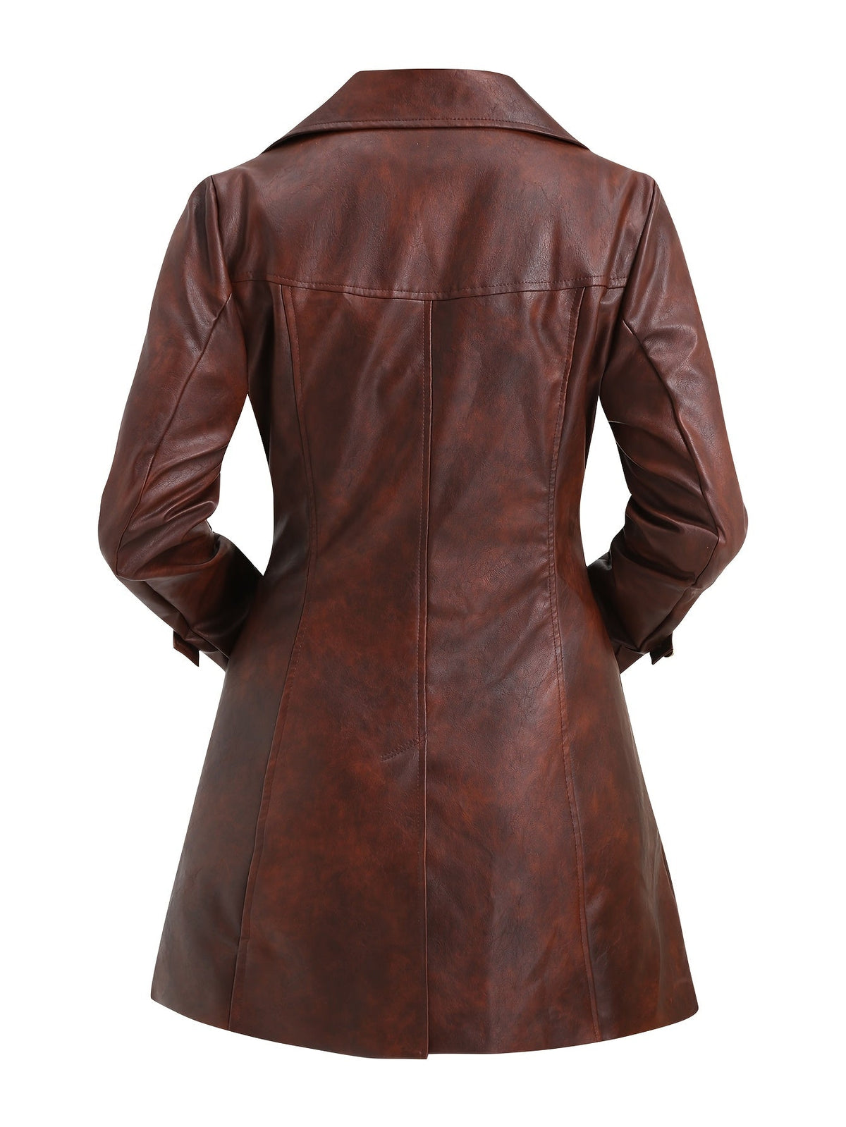 Manteau croisé ceinturé à finition patinée — Amielle Paris