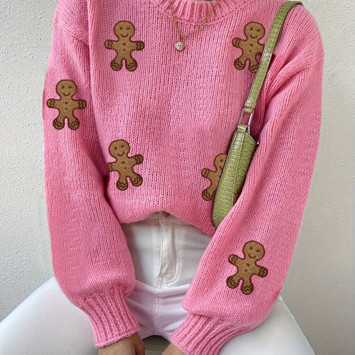Pull de Noël à motif pain d'épices — Amielle Paris