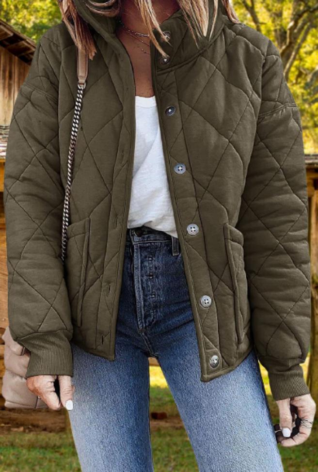 Veste matelassée à losanges et col montant — Amielle Paris