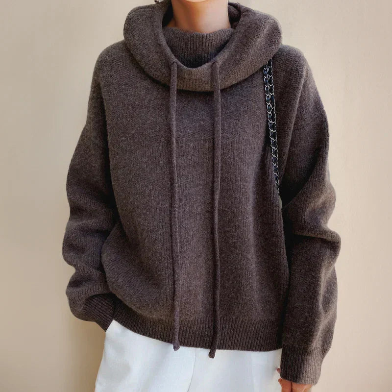 Aurora — Pull ample en laine à capuche — Amielle Paris