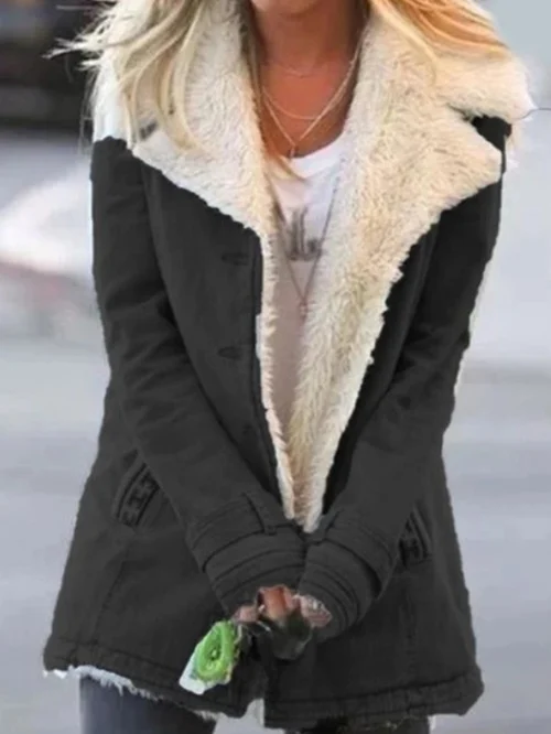 Veste utilitaire boutonnée à doublure effet mouton — Amielle Paris