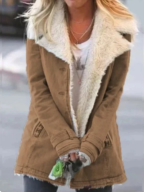 Veste utilitaire boutonnée à doublure effet mouton — Amielle Paris