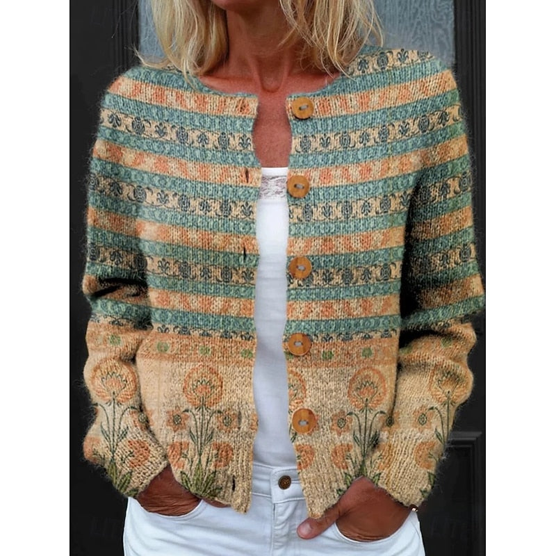 Renata | Gilet boutonné à motifs fleuris — Amielle Paris