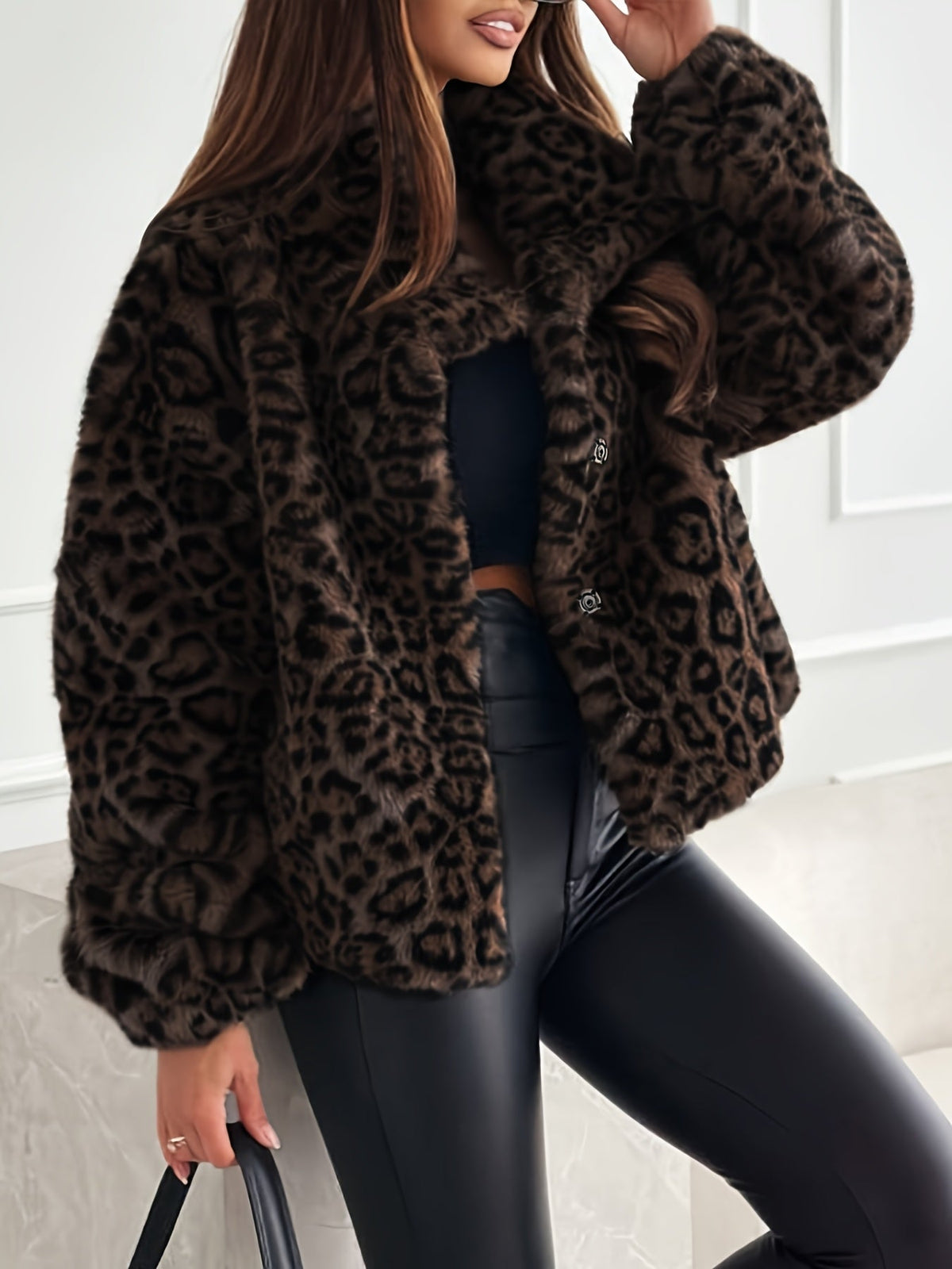Veste léopard en fausse fourrure — Amielle Paris