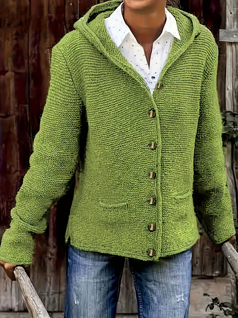 Quinn — Cardigan boutonné en maille texturée — Amielle Paris