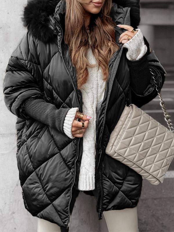 Elara — Veste ample matelassée en losanges — Amielle Paris