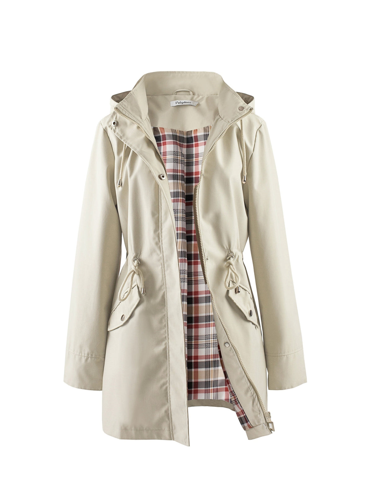 Parka doublée à capuche et taille à cordon — Amielle Paris