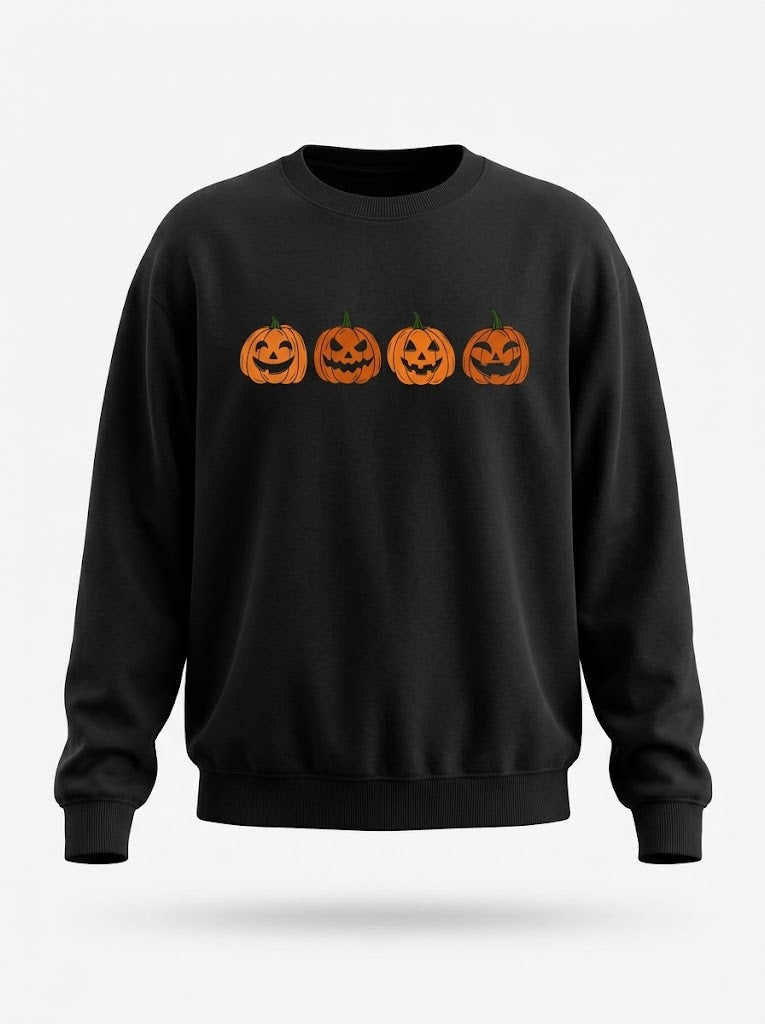 Trick & Treat — Sweat noir à citrouilles — vue 3