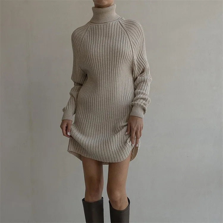 Edith — Robe pull côtelée à col roulé — vue 4