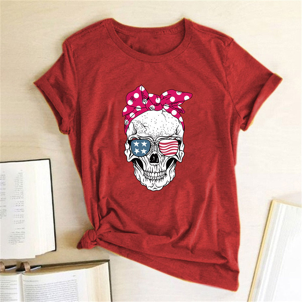 Miss Spooky — T-shirt tête de mort fleuri — vue 7