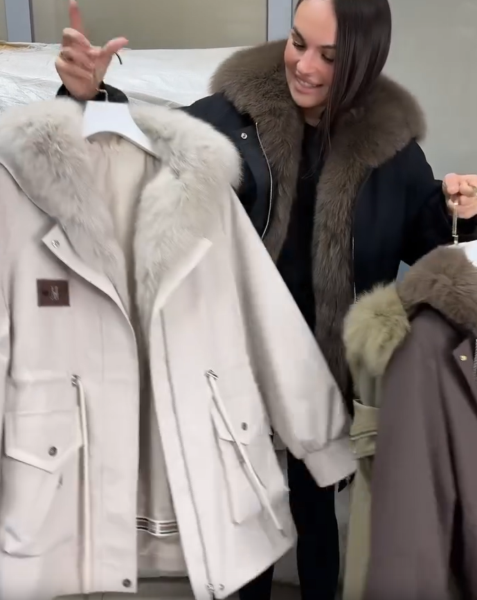 Mirella — Veste matelassée à col duveteux — Amielle Paris