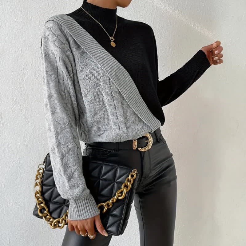 Pull torsadé à empiècements colorés — Amielle Paris