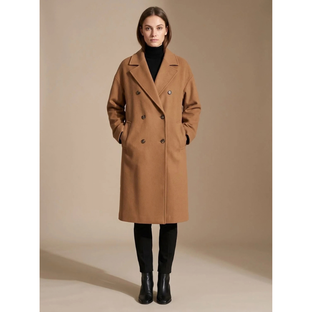 Ellen — Manteau long à col à revers — Amielle Paris