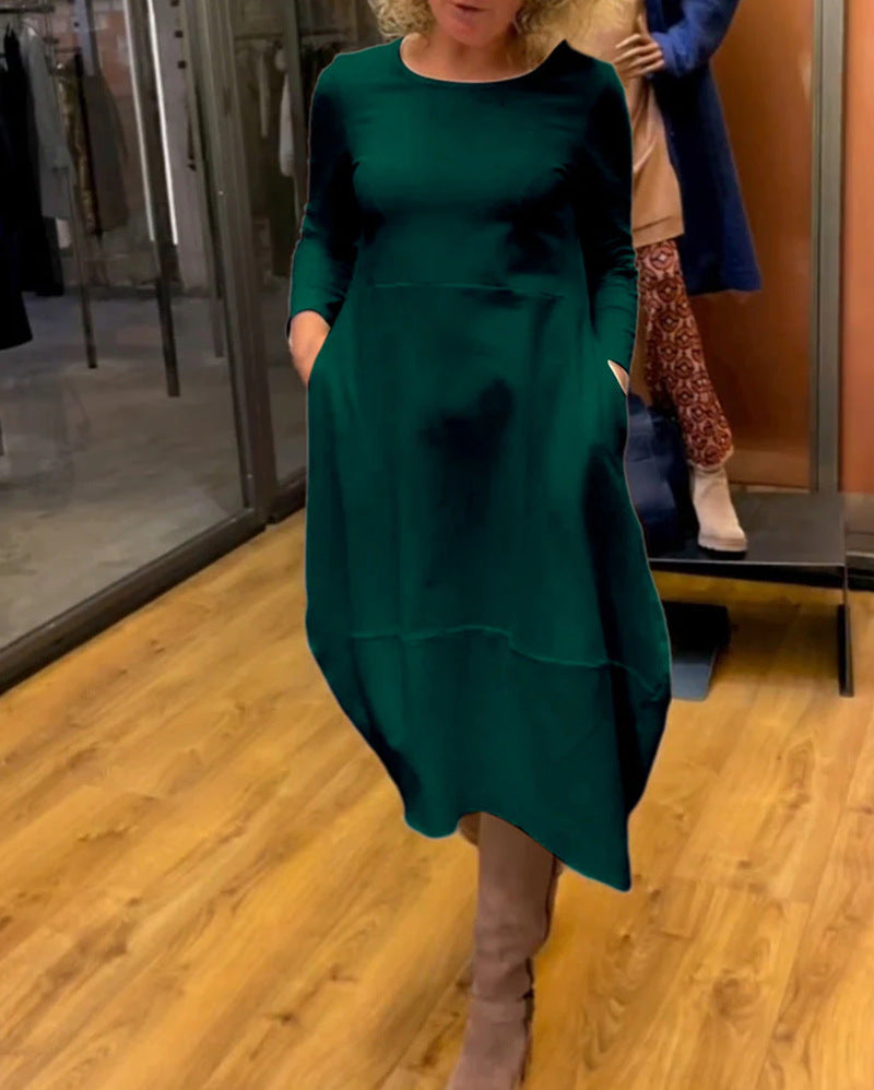 Quinn — Robe longue en maille unie — Amielle Paris