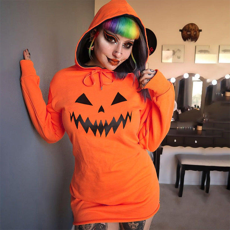 Little Boo — Robe sweat citrouille — vue 4