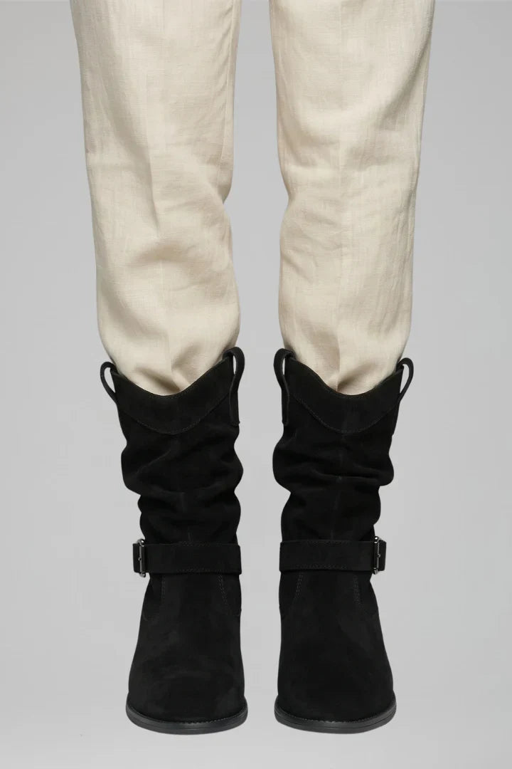 Bottines souples aspect daim à petit talon — Amielle Paris