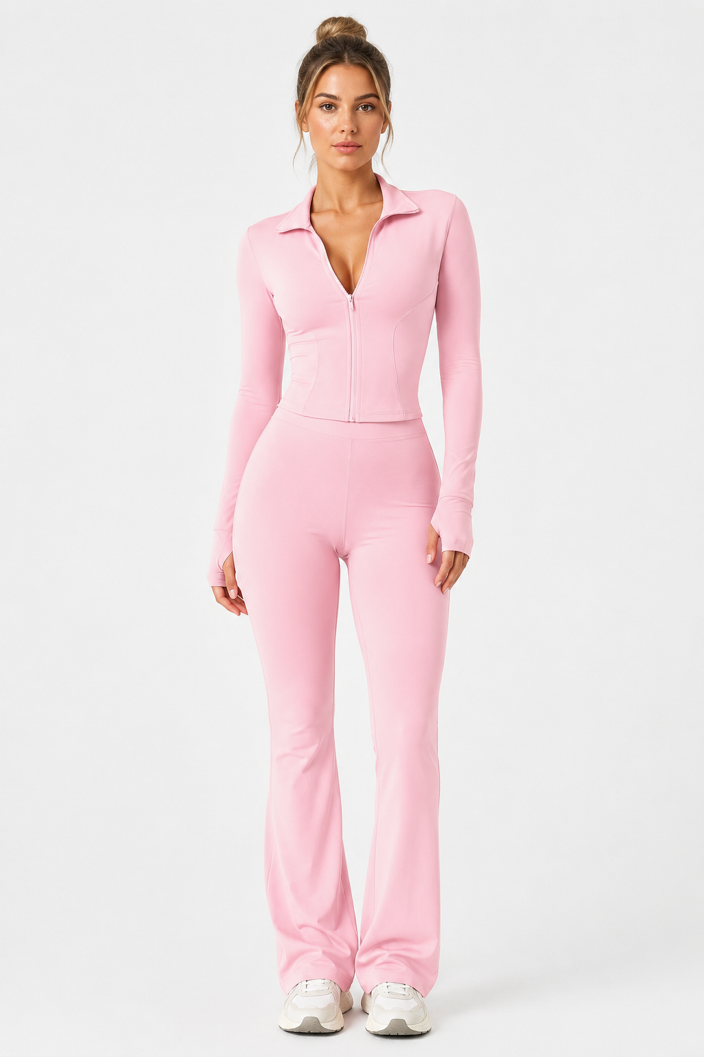 Ensemble veste zippée et pantalon évasé — Yolina — Amielle Paris