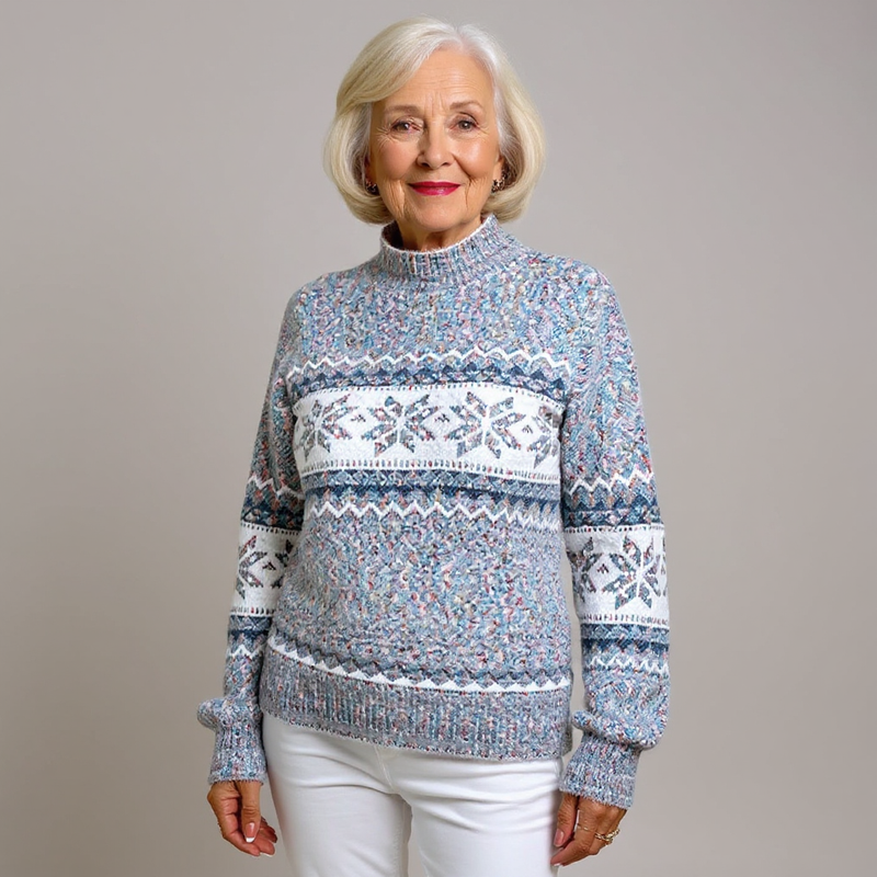 Pull à motifs nordiques en bandes
