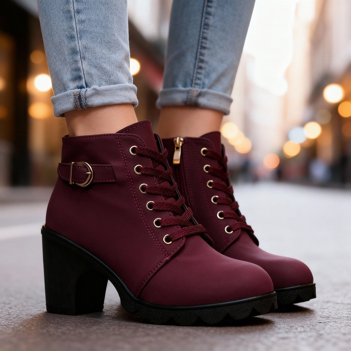 Isaure | Bottines à lacets et plateforme
