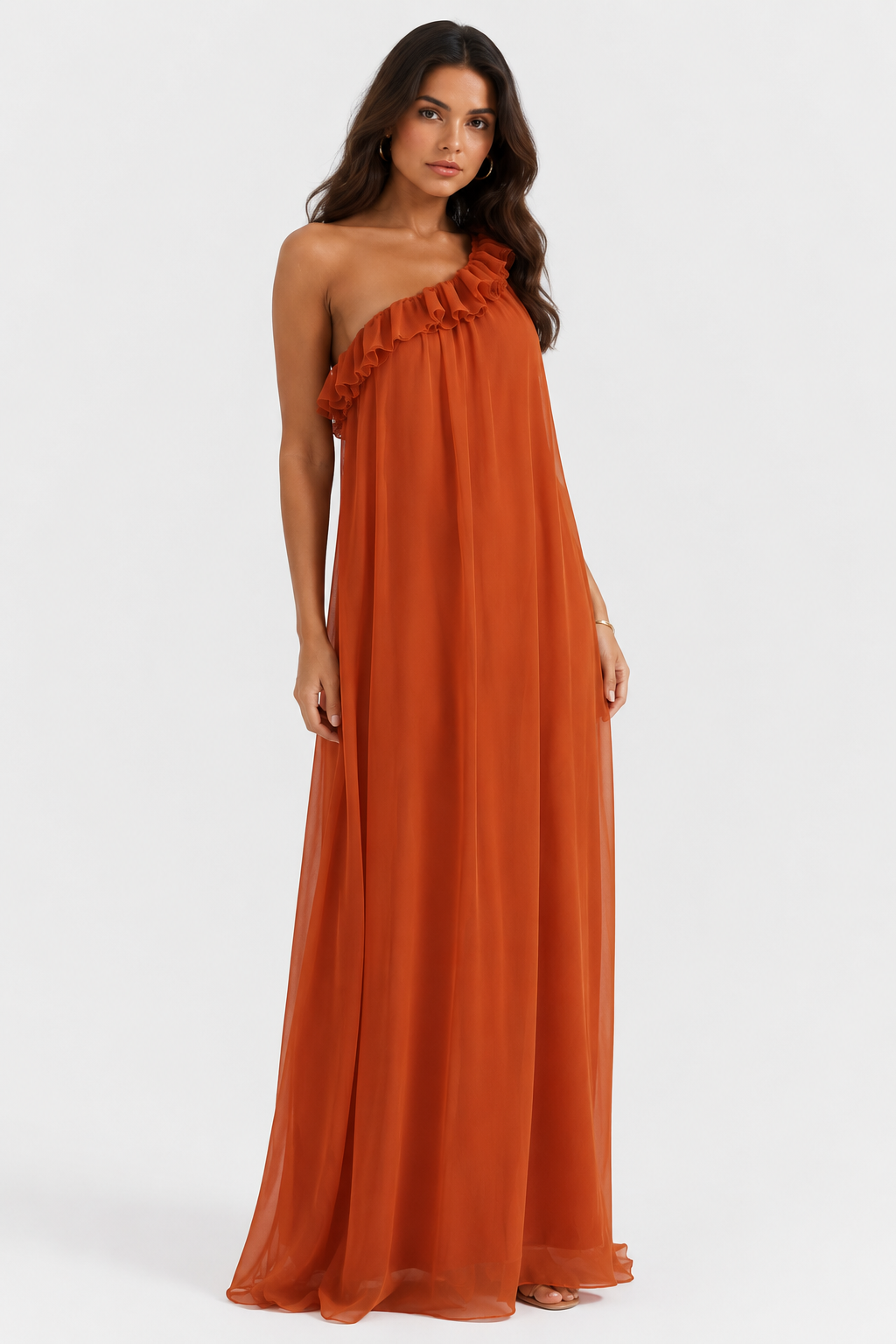 Garance — Robe longue à épaule fleurie — Amielle Paris
