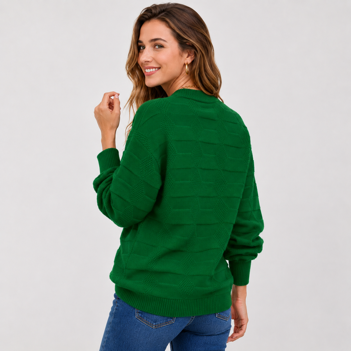 Pull texturé à manches bouffantes — Amielle Paris