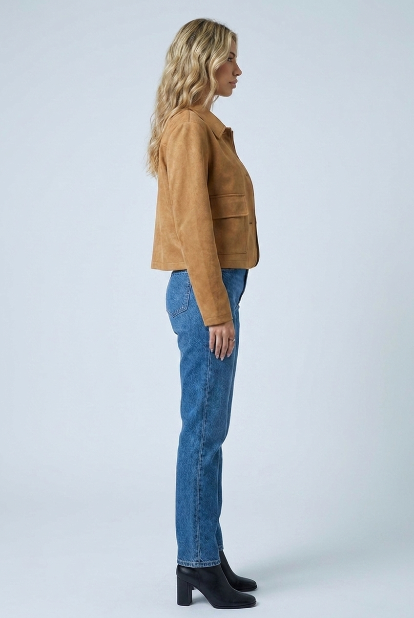 Océane — Veste fluide en suédine — Amielle Paris