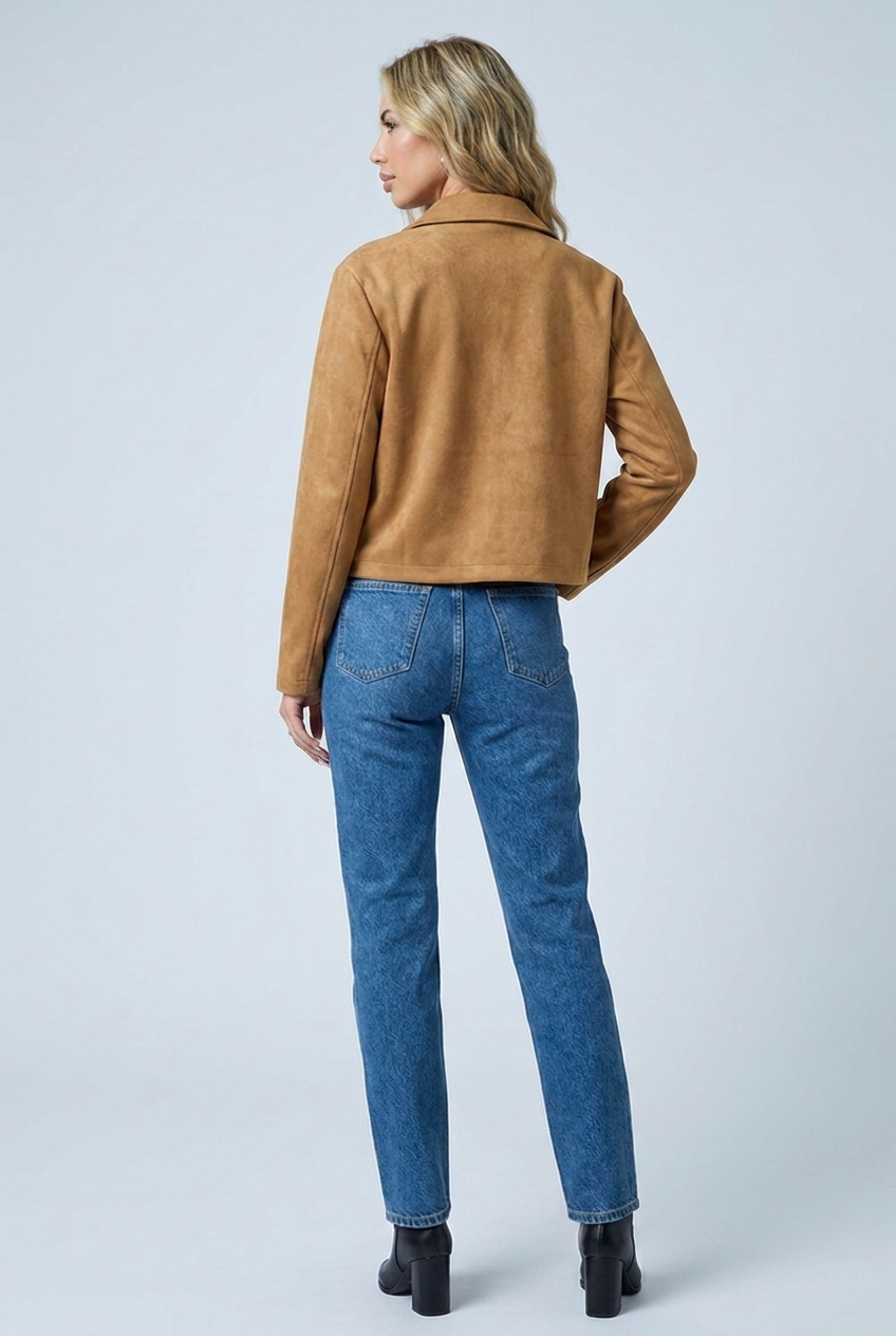 Océane — Veste fluide en suédine — Amielle Paris