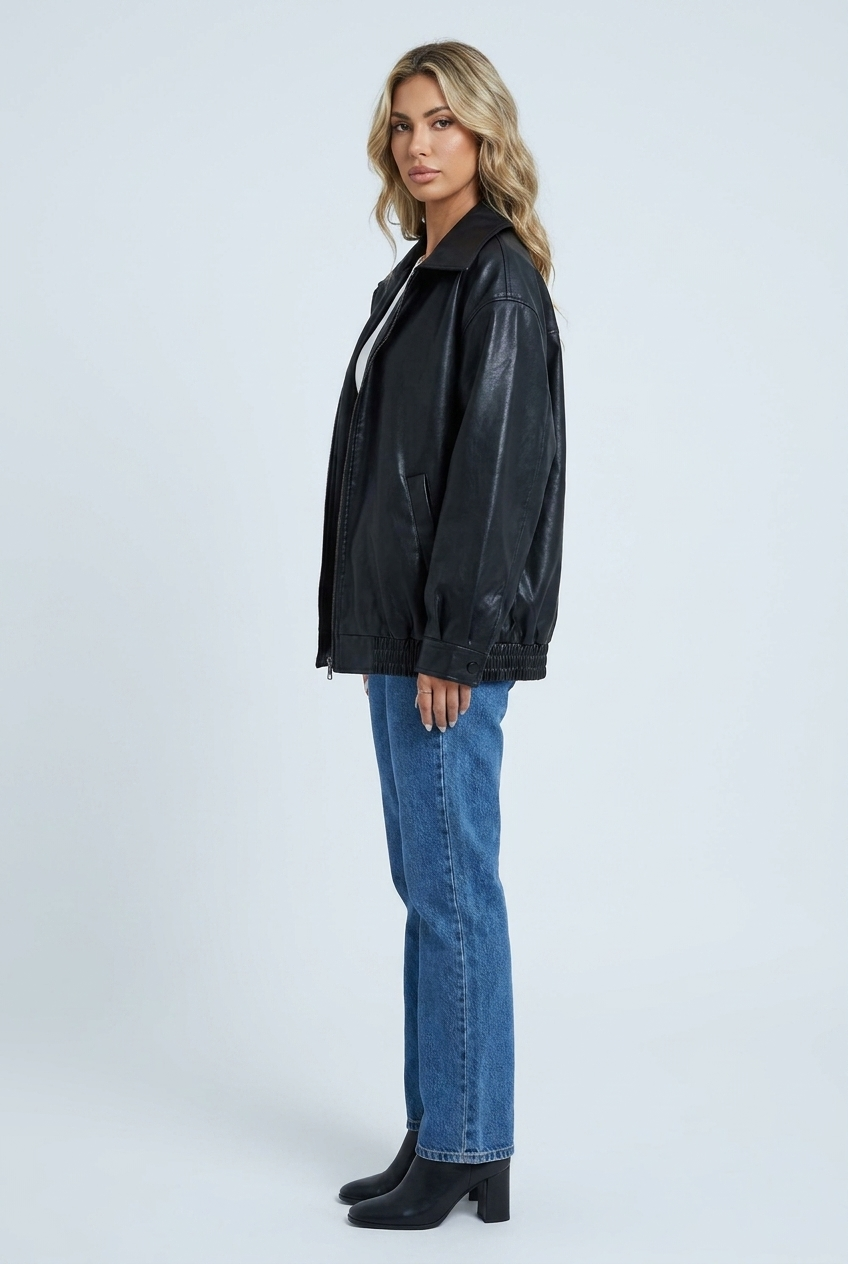Romane — Veste zippée effet cuir à revers — Amielle Paris