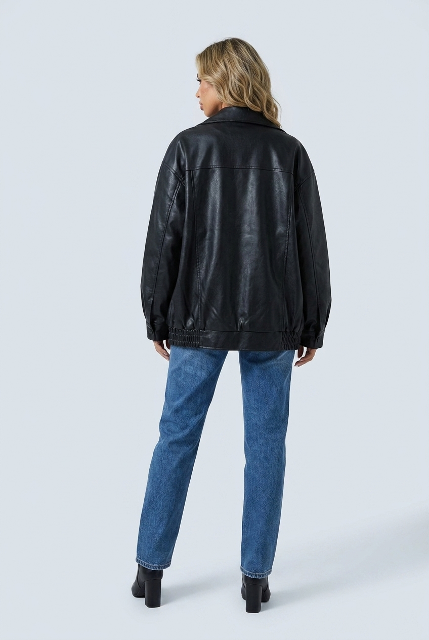 Romane — Veste zippée effet cuir à revers — Amielle Paris