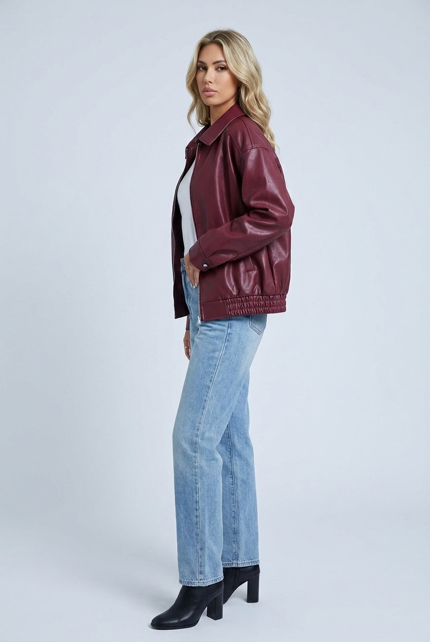 Romane — Veste zippée effet cuir à revers — Amielle Paris