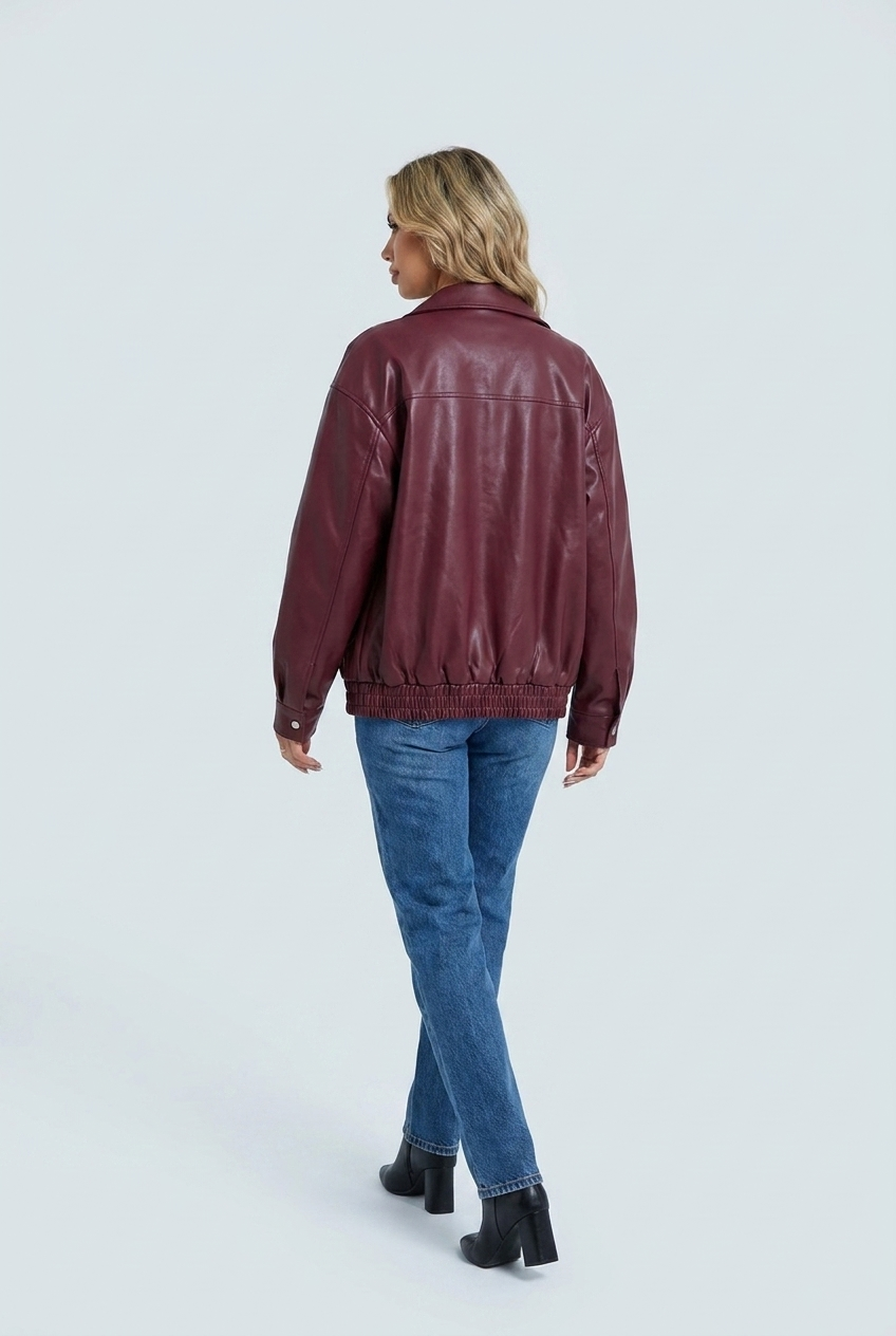 Romane — Veste zippée effet cuir à revers — Amielle Paris